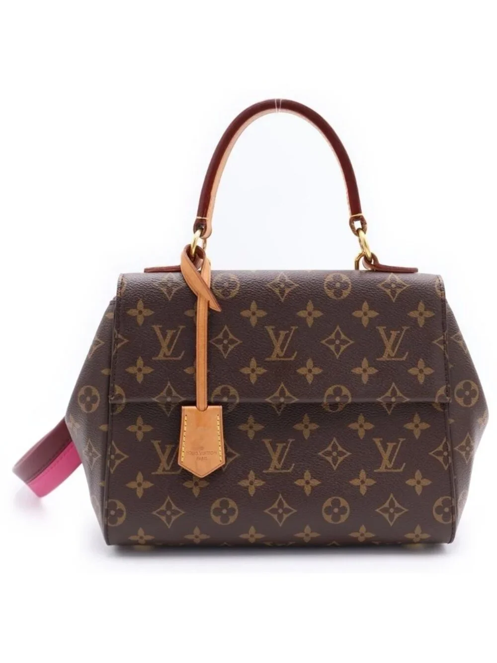 Louis Vuitton Cluny BB Handbag 2-Way Back Monogram Leather Brown Pink